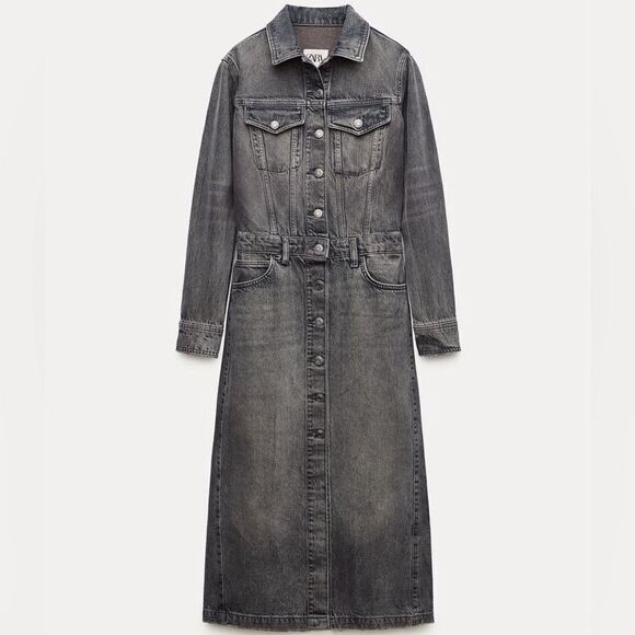 ZARA DENIM SHIRTDRESS ZW COLLECTION - Picture 10 of 15